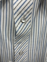 New Men’s White Horse White Striped Long Sleeve Pearl Snap 4XL F-46