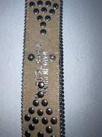 New Brown Genuine Leather Nocona Silver Bling Cross XL Belt #N1330999 Z-74