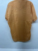 New Men’s Orange Permanent Press Short Sleeve Button Up Shirt. 15.5 M S-16