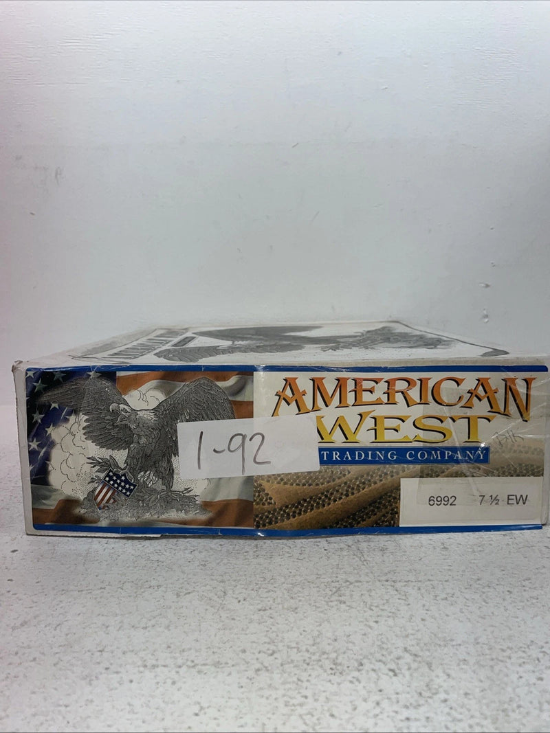 New Men’s Brown Lace Up American West Cowboy Boots. 6992 7.5 7 1/2 E W. 1-92