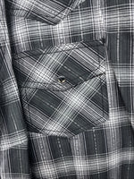 New Women’s Cumberland Gray Plaid Long Sleeve Pearl Snap XL LL-7