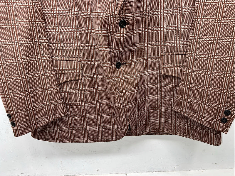 New Men’s Tanbark Red Plaid Suit Jacket 48R #720 X-601