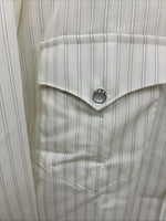 New Men’s California RanchWear Yellow Stripe Long Sleeve Pearl Snap Large M-31