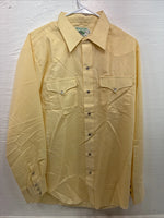 New Men’s Mesquite Yellow Long Sleeve Pearl Snap 16 X 35 Large CC-67