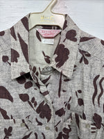 New Men’s H Bar C Brown Design  Long Sleeve Pearl Snap Medium With Belt K-20