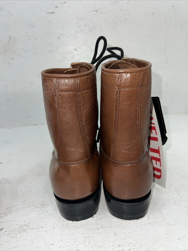 New Women’s Brown Lace Up Jama Cowboy Boots. 065 6.5 6 1/2. 19-71