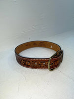 New Brown Genuine Leather Perkies Tooled 22” Belt #601 NN-51