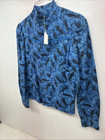 New Kids Blue Designed Long Sleeve Button Up Medium TT-45