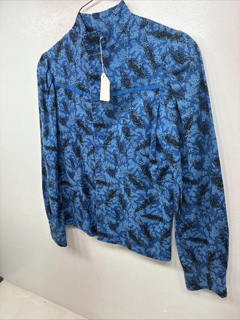 New Kids Blue Designed Long Sleeve Button Up Medium TT-45