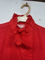 New Women’s H Bar C Red Short Sleeve Button Up Size 28 TT-63