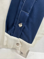 New Men’s Cowboy Threads White Blue Long Sleeve Button Up 2XL F-103