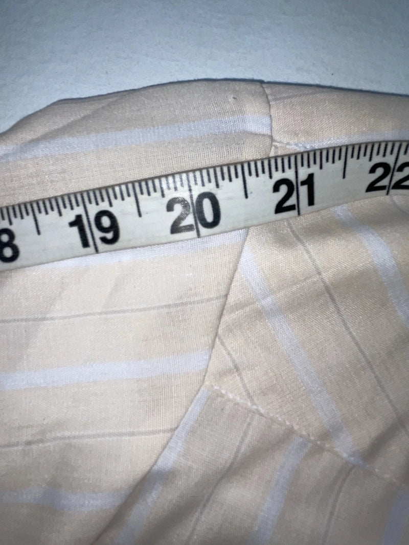 New Women’s Tan Striped ELY Plains Long Sleeve Button Up Shirt 3B-99