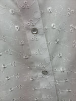 New Women’s White Horse White Designed Short Sleeve Pearl Snap Large II-88