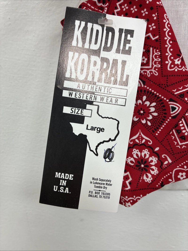 New Kids Kiddie Korral Red Western Design Sleeveless Vest Size Large YY-35