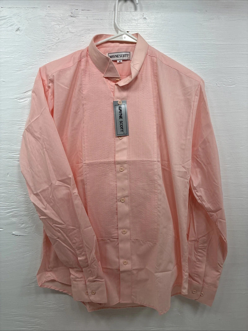 New Men’s Wayne Scott Pink Under Tux Shirt Long Sleeve Button Up Medium R-51