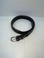 New Black Genuine Leather Weaved 26” Belt #76328 JJ-122