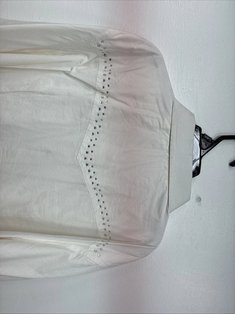 New Women’s Cumberland White Gem Long Sleeve Pearl Snap 3XL GG-89