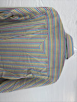 New Men’s Tem Tex Multicolor Stripe Long Sleeve Pearl Snap 14 X 33 Small M-84
