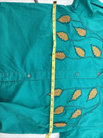 New Women’s Mine & Bills Blue Designed Long Sleeve Button Up Size Small YY-60