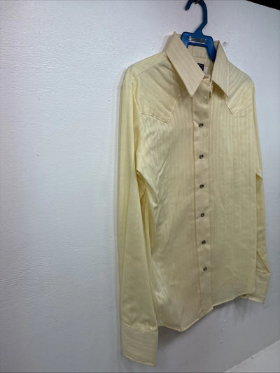 New Women’s Panhandle Slim Yellow Long Sleeve Pearl Snap Size 8 KK-63