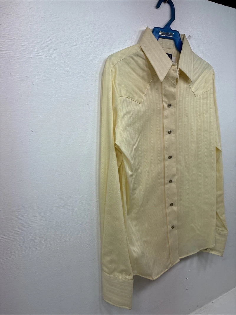 New Women’s Panhandle Slim Yellow Long Sleeve Pearl Snap Size 8 KK-63 
