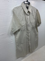 New Men’s White Horse Yellow Stripe Short Sleeve Pearl Snap Large CC-45