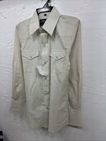 New Kids White Horse Yellow Stripe Long Sleeve Pearl Snap Large DD-55