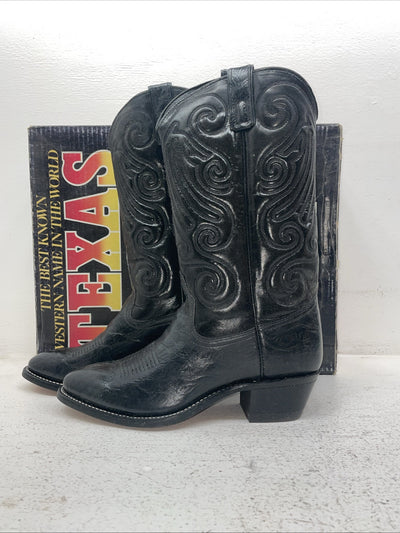 New Men’s Black Texas Brand Cowboy Boots. 6810 9.5 9 1/2 D. 4-67