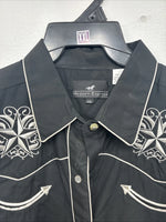 New Woman Western Express Black Deigned Long Sleeve Pearl Snap 2XL GG-50