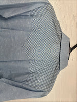 New Men’s DR Westerns Baby Blue Designed Long Sleeve Pearl Snap 10 Small J-50