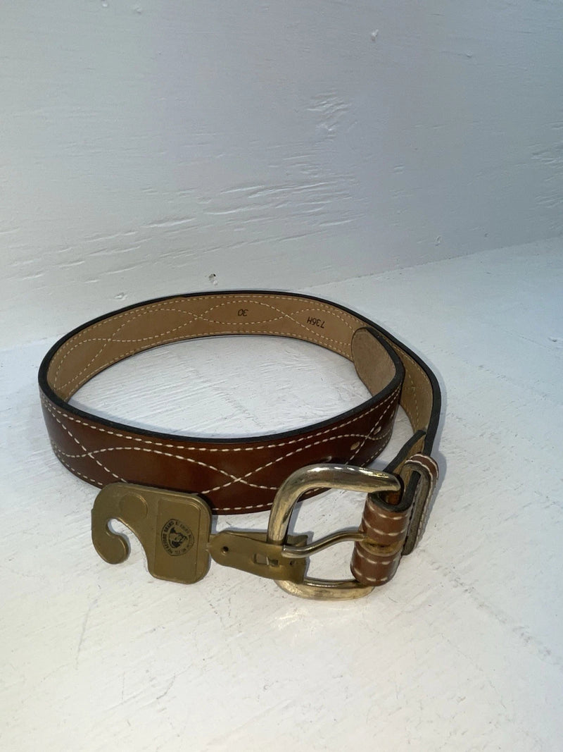 New Brown Genuine Leather Tex Tan Stitched 30” Belt #736H NN-8