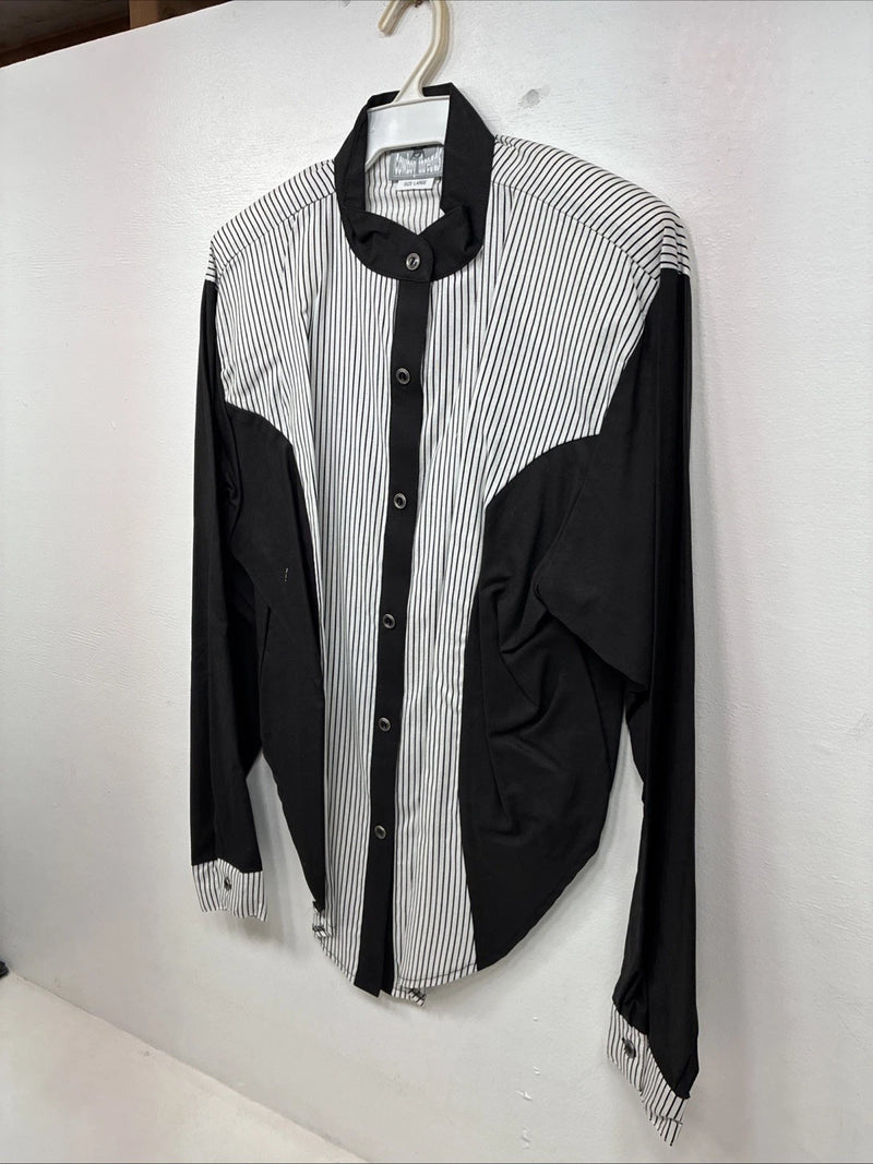 New Women’s Cowboy Threads Black White Long Sleeve Button Up Large TT-10