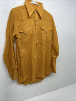 New Men’s Stockman Orange Pearl Snap Long Sleeve 15 X 32 Medium A-183