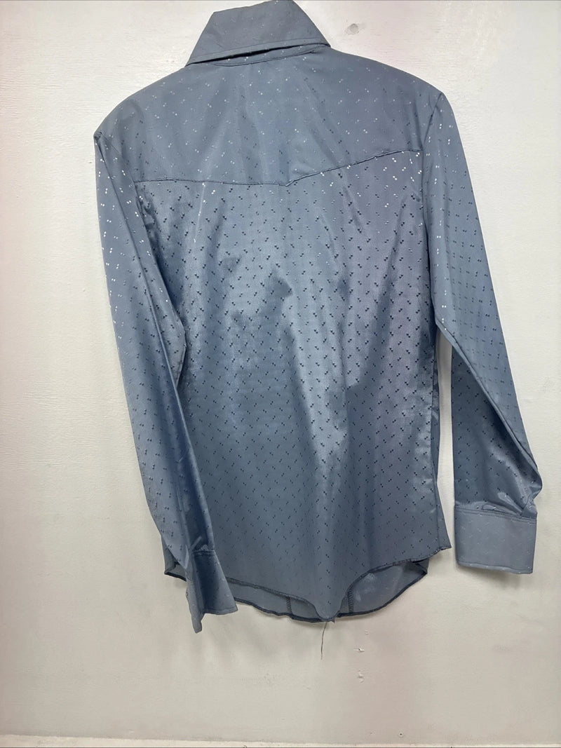 New Women’s Dickson Jenkins Blue Long Sleeve Pearl Snap Size 32 KK-10