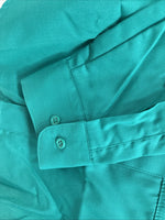 New Wayne Scott Teal Long Sleeve Button Up English Shirt Small X-83