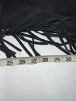 NOS Black Show Chaps With Fringe Adjustable Waist 46” I-69