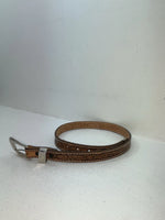 New Brown Genuine Leather Tooled 28” Belt #102 Z-97