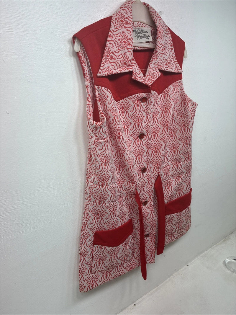 New Women’s Western Heritage Pink Designed Sleeveless Button Up Size 14 YY-128