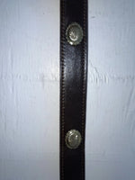 New Brown Genuine Leather Wright Gold Pendent 34” Belt #10484 Z-172