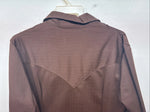 New Women’s Panhandle Slim Brown Long Sleeve Pearl Snap Size 18 KK-13