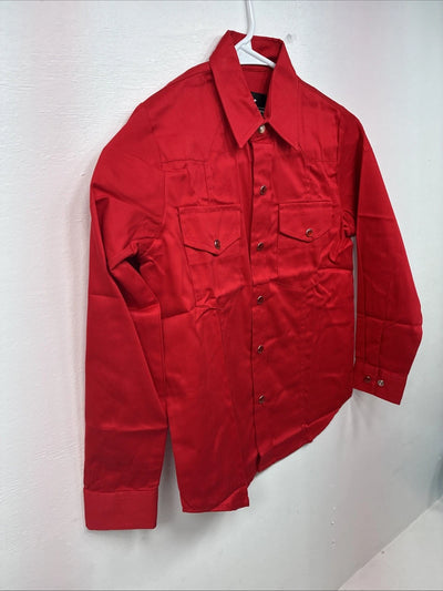 New Kids Western Express Red Long Sleeve Pearl Snap Medium LL-26