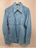 New Men’s Dickson Jenkins Blue Long Sleeve Pearl Snap 16 Large CC-70
