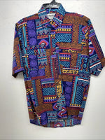New Men’s Multicolor San Angelo Short Sleeve Button Up Shirt Small I-60