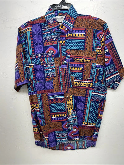 New Men’s Multicolor San Angelo Short Sleeve Button Up Shirt Small I-60