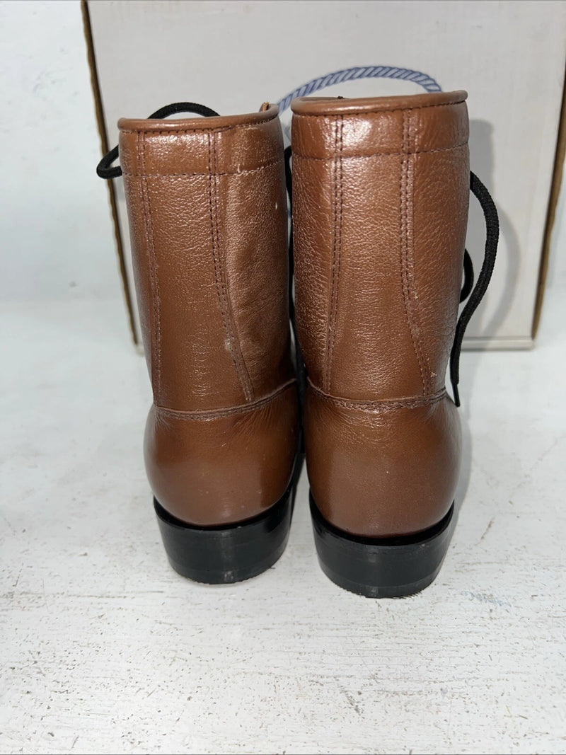 New Women’s Brown Lace Up A Jama Product Cowboy Boots. Y 5117 6 M. 19-111