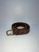 New Brown Genuine Leather Braided 34” Belt Z-129