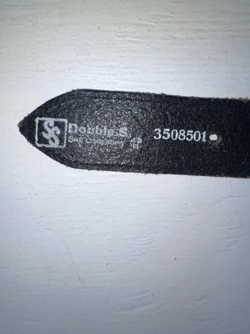New Black Genuine Leather Double S Pendent 28” Belt #3508501 JJ-118