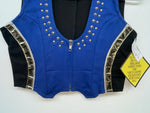 New Women’s Blue Bling Valencia Sleeveless Zip Up Shirt L #05223 3B-59