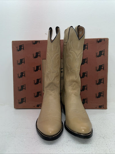 New Men’s Cream Texas Imperial Cowboy Boots. M 129 9 D. 4-22