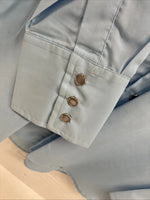 New Men’s ELY Wildlife Blue Horse Embroidered Long Sleeve Pearl Snap Medium K-57
